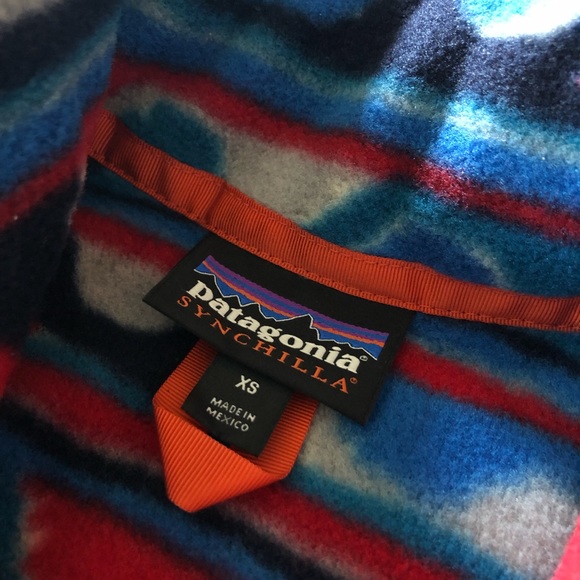 Patagonia synchilla Button vest crazy print Sz xs - Picture 4 of 4